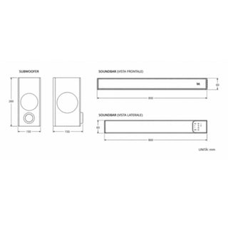 Soundbar 180W con subwoofer 80W per tv Bluetooth 5.3 ingresso ottico
