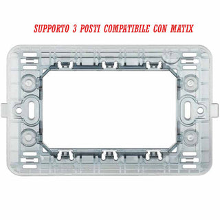 Supporto modulo per placche 2 3 4 e 7 posti compatibile con matix