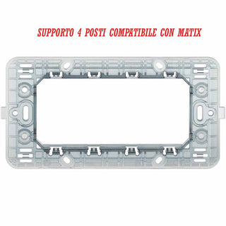 Supporto modulo per placche 2 3 4 e 7 posti compatibile con matix