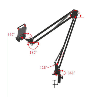 Supporto per tablet e iPad cellulare con morsetto rotante a 360° 15"
