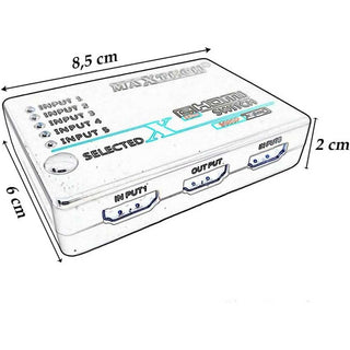 Switch hdmi 3d 1.3 5 in 1 out 1080p con telecomando full hd tv ps3 dvd
