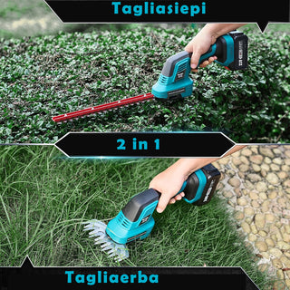 Tagliasiepi 2in1 2 lame tagliaerba doppia batteria 48v