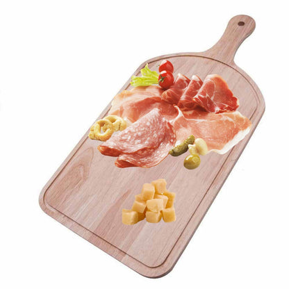 Tagliere in legno con manico 46 x 22.5 cm per apertivi antipasti salumi formaggi finger food vassoio da cucina o bar