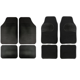 Tappetini auto universali 4 pezzi, anteriori posteriori antiscivolo