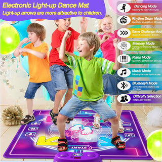 Tappetino musicale bluetooth tappeto da ballo touch luminoso 87x87 cm