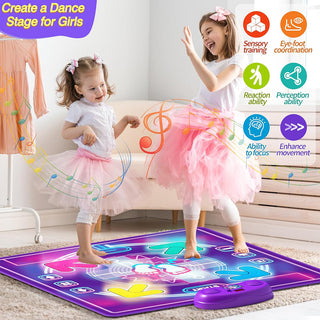 Tappetino musicale bluetooth tappeto da ballo touch luminoso 87x87 cm