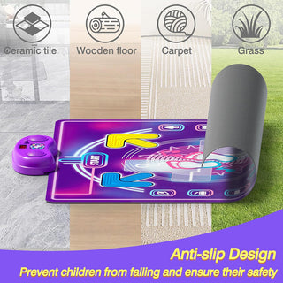 Tappetino musicale bluetooth tappeto da ballo touch luminoso 87x87 cm