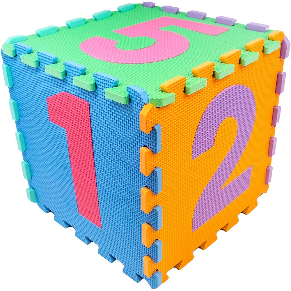 Tappeto puzzle bambini morbido da comporre 10 pezzi in schiuma antiurto lavabile superficie di gioco