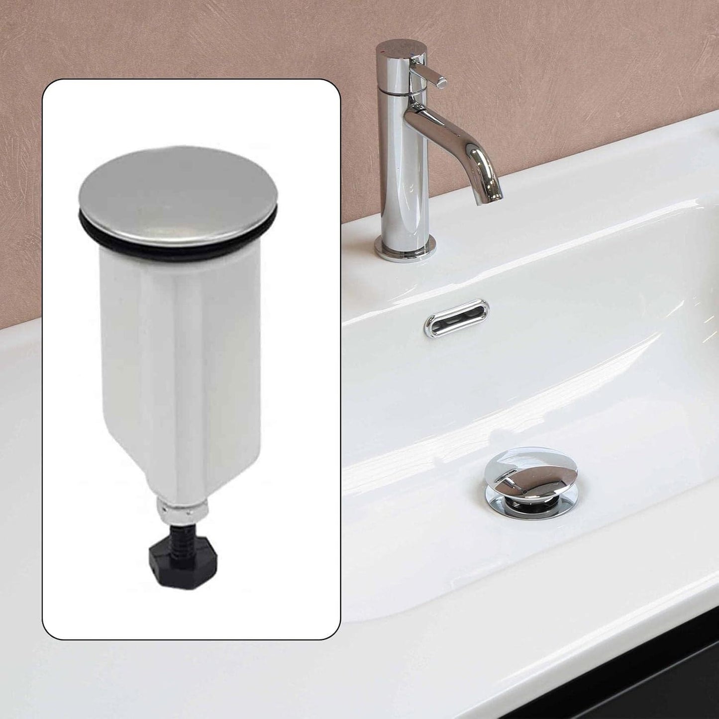 Tappo piletta Universale di Scarico in Ottone Lucido per Bagno lavabo lavandino Bidet 40 mm