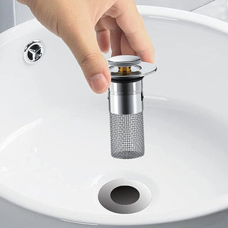 Tappo per lavandino universale POP-UP anti intasamento foro 26-42 mm