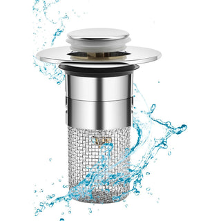 Tappo per lavandino universale POP-UP anti intasamento foro 26-42 mm