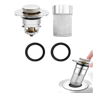 Tappo per lavandino universale POP-UP anti intasamento foro 26-42 mm