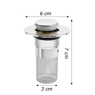 Tappo per lavandino universale POP-UP anti intasamento foro 26-42 mm
