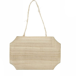 Targhetta in legno 2PZ con corda in canapa da appendere da decoupage