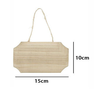 Targhetta in legno 2PZ con corda in canapa da appendere da decoupage