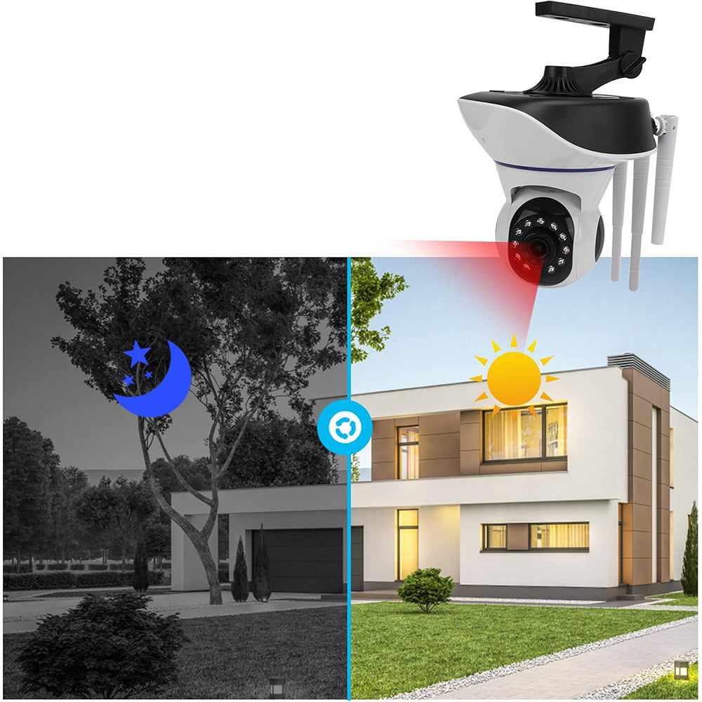 Telecamera IP motorizzata wireless hd 720p 3 antenne camera con connessione wifi o lan rj45 con microfono audio led infrarossi e registrazione su micro sd camera