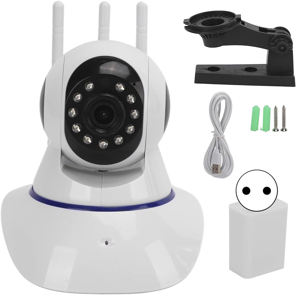 Telecamera IP motorizzata wireless hd 720p 3 antenne camera con connessione wifi o lan rj45 con microfono audio led infrarossi e registrazione su micro sd camera