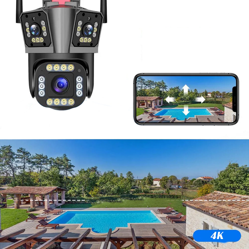 Telecamera Di Sicurezza Esterna, Telecamera WiFi 16MP 8K Zoom 12X Telecamera PTZ for esterni a quattro obiettivi Protezione di sicurezza Ai Tracking Telecamera IP 4K Telecamere di sorveglianza CCTV Pe Telecamera Di Sicurezza Esterna, Telecamera WiFi 16MP 8K Zoom 12X Telecamera PTZ for esterni a quattro obiettivi Protezione di sicurezza Ai Tracking Telecamera IP 4K Telecamere di sorveglianza CCTV Pe
