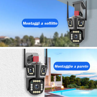 Telecamera WI-FI 3 obbiettivi 4k smart ptz con allarme IP66
