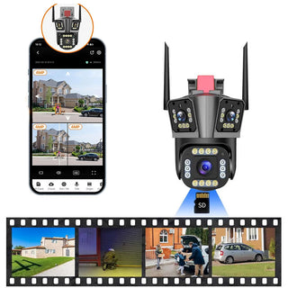 Telecamera WI-FI 3 obbiettivi 4k smart ptz con allarme IP66