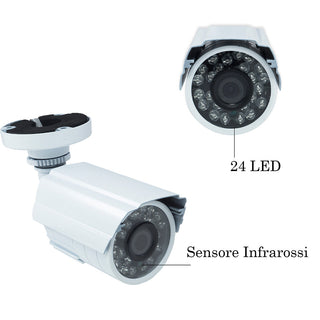 Telecamera CCD 420 tvl linee 24 led infrarossi lente 2,8 mm con staffa