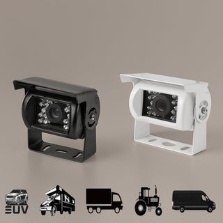 Telecamera retromarcia per auto camper 18 led infrarossi con staffa