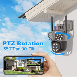 Telecamera WI-FI ptz zoom 10x 3 obbiettivi 8mpx HD allarme led IP66