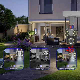 Telecamera WI-FI ptz zoom 10x 3 obbiettivi 8mpx HD allarme led IP66