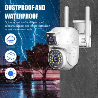 Telecamera Wi-Fi 2 obbiettivi Full HD 2MPX ptz 20 LED  12 Infrarossi