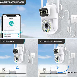 Telecamera Wi-Fi 2 obbiettivi Full HD 2MPX ptz 20 LED  12 Infrarossi