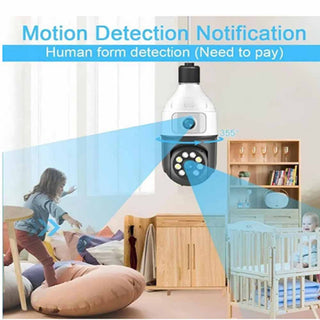 Telecamera led a lampadina WI-FI 2,4GHz con 2 obbiettivo controllo app