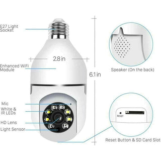 Telecamera IP led lampadina E27 WI-FI 2.4 Ghz lente 360° con App