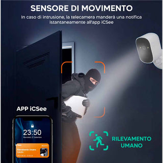 Telecamera ricaricabile WI-FI con infrarossi a batteria IP66