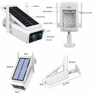 Telecamera Wifi Hd 1080p 2mpx con pannello solare IP66
