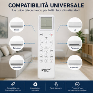 Telecomando per condizionatore d'aria universale con display