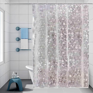 Tenda doccia impermeabile PVC 200x240cm 12 ganci motivo ciottoli