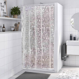 Tenda doccia impermeabile PVC 200x240cm 12 ganci motivo ciottoli