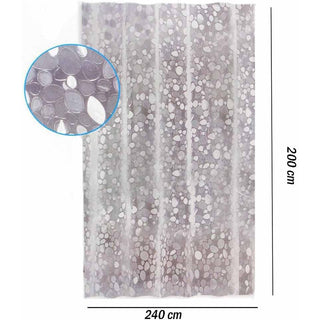 Tenda doccia impermeabile PVC 200x240cm 12 ganci motivo ciottoli