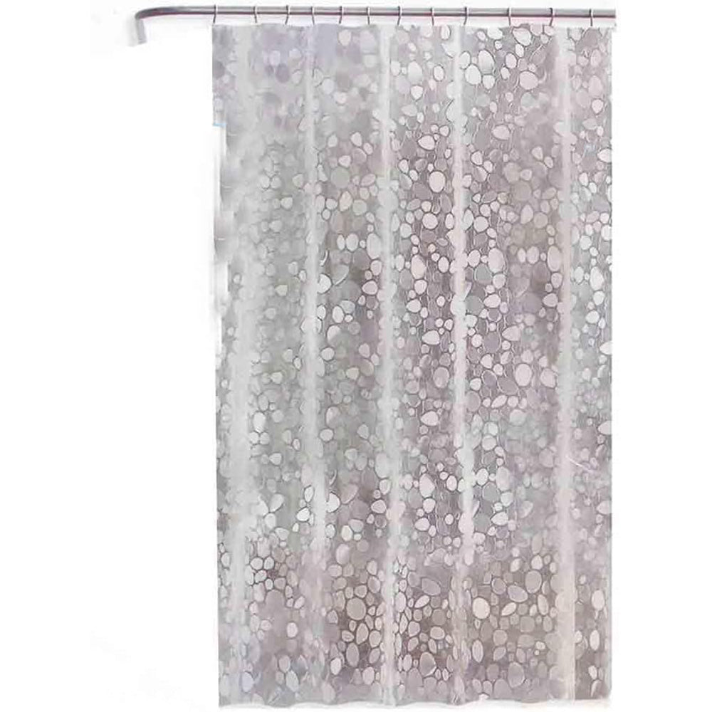 Tenda moderna per doccia vasca da bagno impermeabile pvc 12 ganci effetto pavimentazione ciottoli 200x240 cm