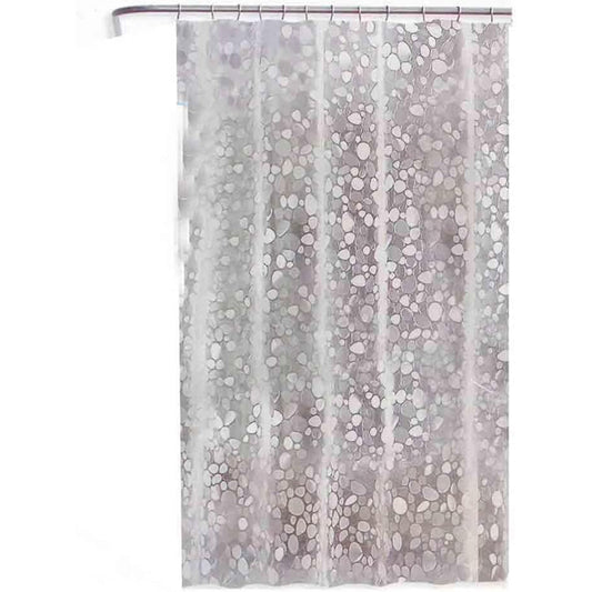 Tenda moderna per doccia vasca da bagno impermeabile pvc 12 ganci effetto pavimentazione ciottoli 200x240 cm