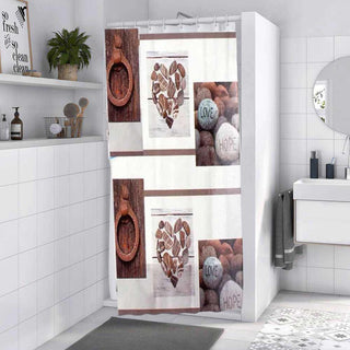 Tenda doccia impermeabile PVC 180x180cm 12 ganci motivo shabby chic