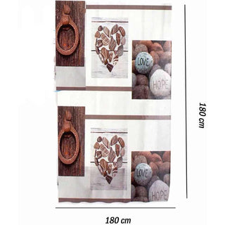 Tenda doccia impermeabile PVC 180x180cm 12 ganci motivo shabby chic