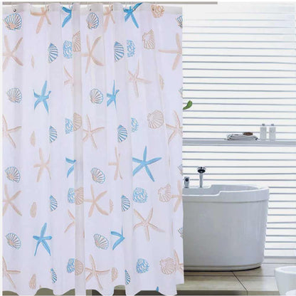 Tenda moderna per doccia vasca da bagno impermeabile pvc 12 ganci decorata con stelle marine 200x240 cm