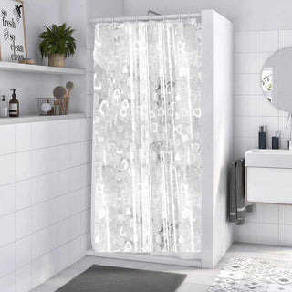 Tenda doccia impermeabile PVC 200x180cm 12 ganci motivo 3D con cuori
