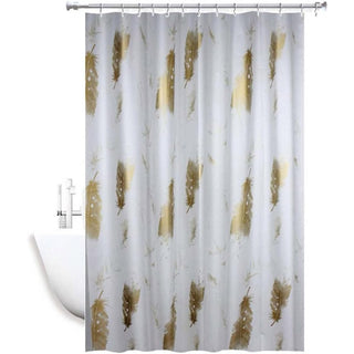 enda doccia impermeabile PVC 200x180cm 12 ganci motivo foglie oro