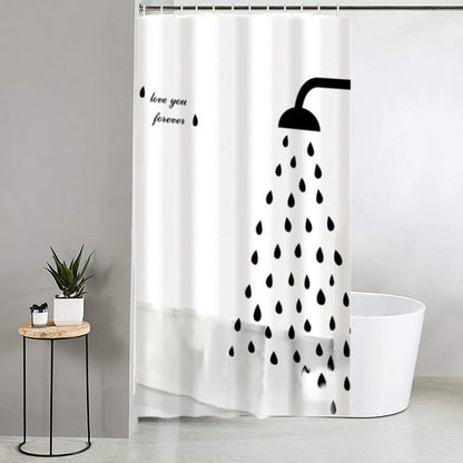 Tenda moderna per doccia vasca da bagno impermeabile pvc 12 ganci con decorato con soffione doccia 180x180 cm