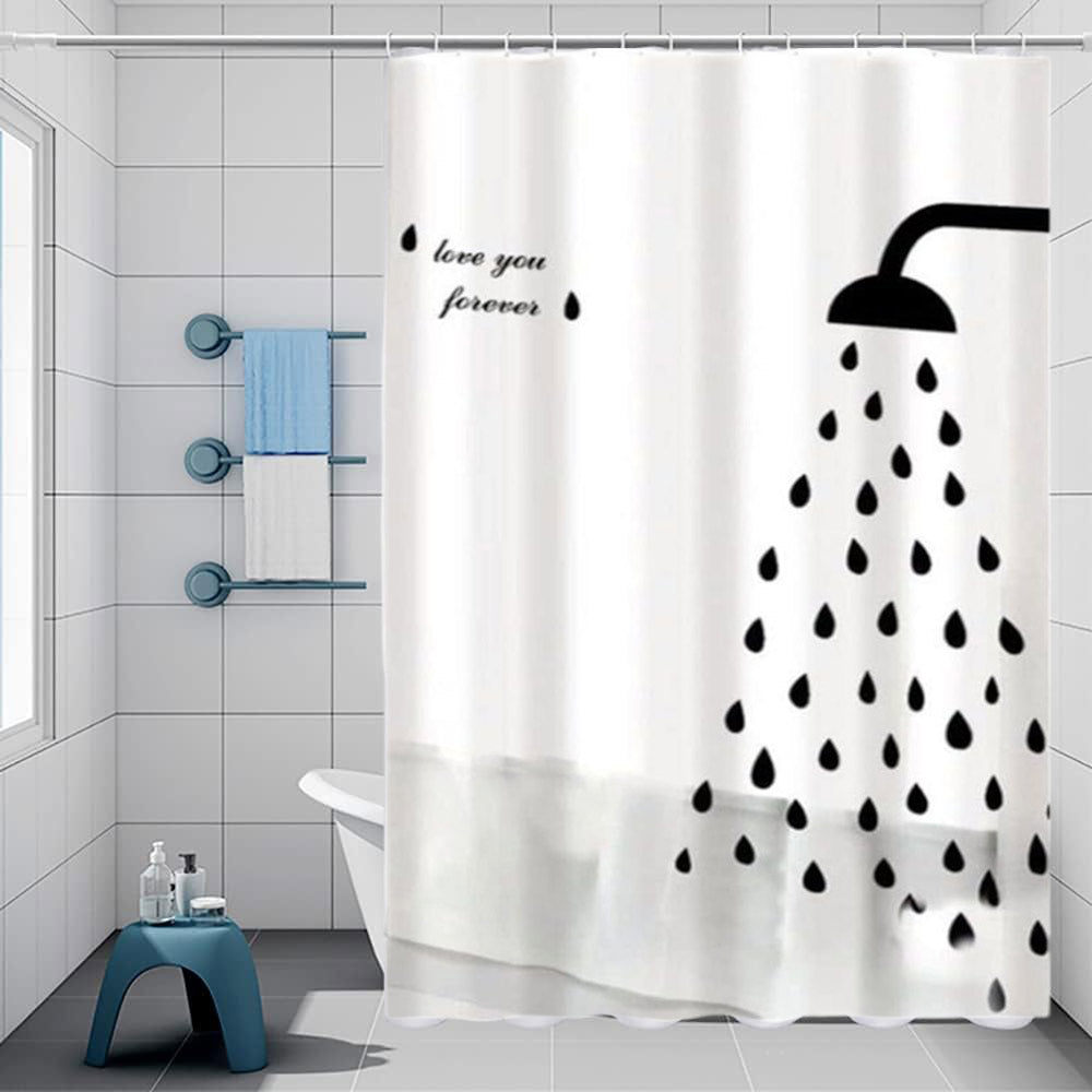 Tenda moderna per doccia vasca da bagno impermeabile pvc 12 ganci con decorato con soffione doccia 180x180 cm