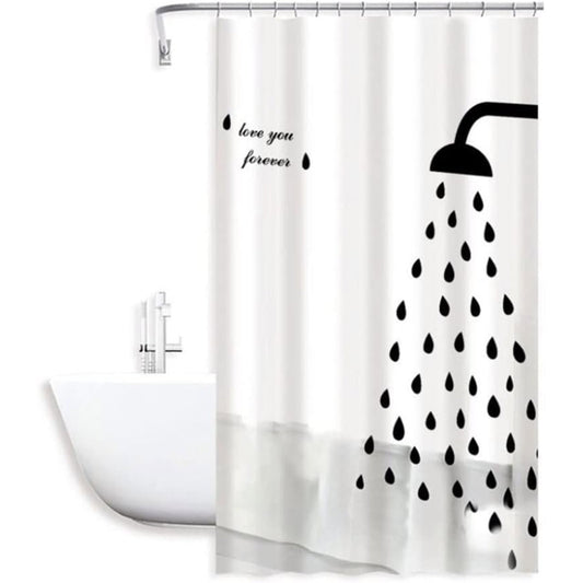 Tenda moderna per doccia vasca da bagno impermeabile pvc 12 ganci con decorato con soffione doccia 180x180 cm