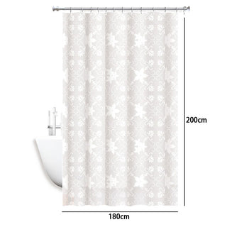 Tenda doccia impermeabile PVC 12 ganci motivo fiori varie misure