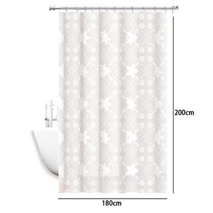 Tenda per doccia vasca da bagno bianca impermeabile pvc 12 ganci decorata con fiori da 200x180 cm e 200x240 cm